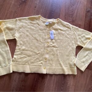 NWT - Gap Kids Yellow Button Down Sweater